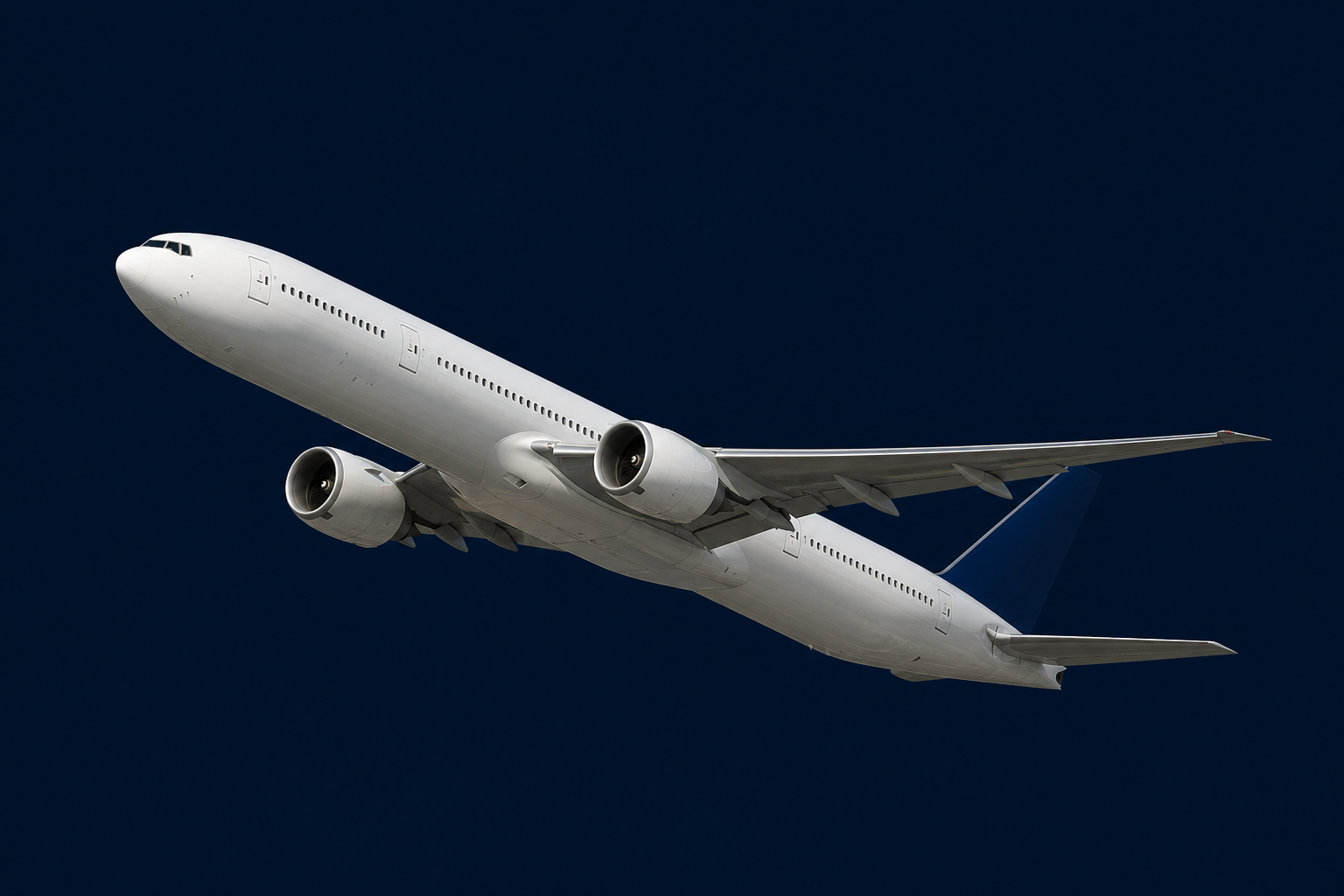 Twin-engine Boeing 777-style widebody jet